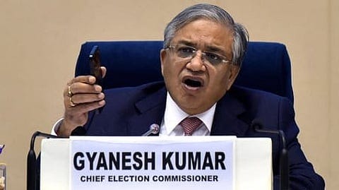Chief Election Commissioner Gyanesh Kumar during a press conference.