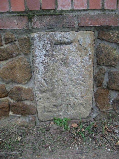 Old Milestone by the A148, Lynn Road, Hillington