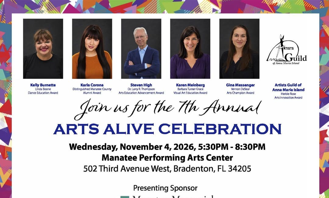 Arts Alive Celebration to Honor Six Community Arts Leaders in Manatee County on November 4