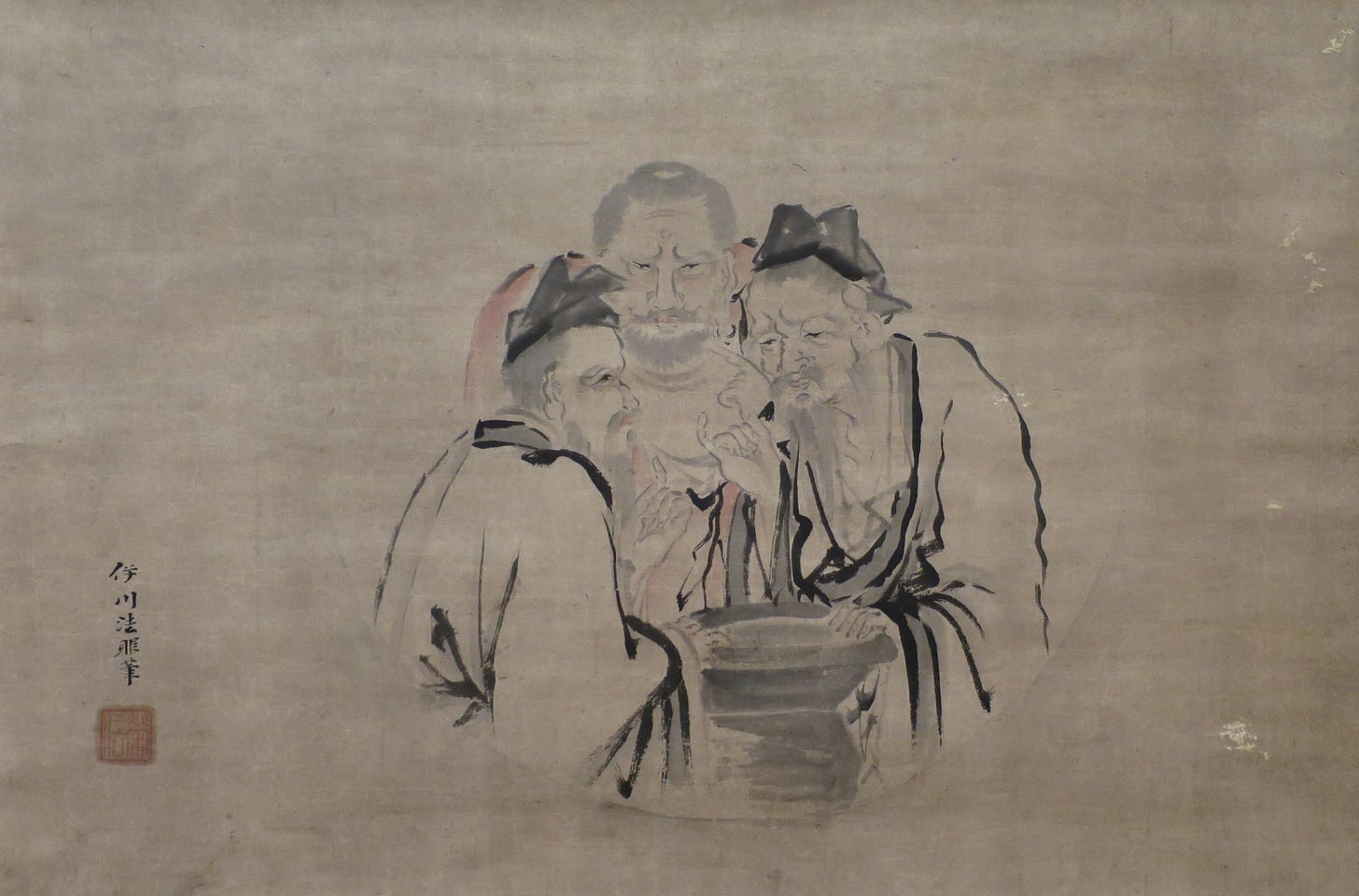 File:'The Three Vinegar Tasters' by Kano Isen'in, c. 1802 ...