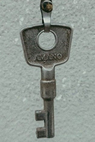 silver padlock on teal painted wall