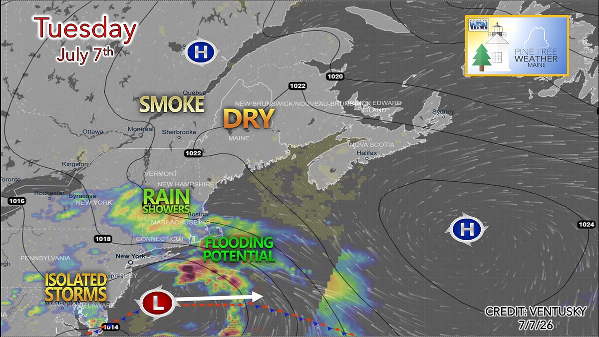 Showers pass through southern areas on Tuesday