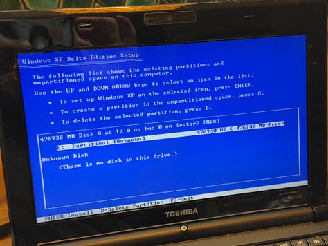 Let's Install Windows XP Delta Edition on a Toshiba Netbook
