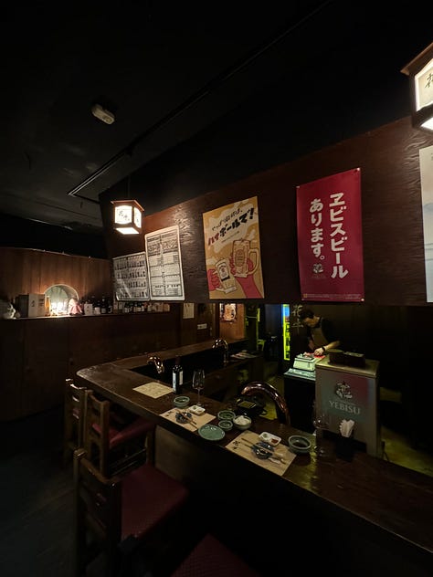 Left, image of a woman cooking over a bucket of coals. Middle, close-up of women's hands preparing food. Right, shot of the interior of a small restaurant with wood paneled walls.