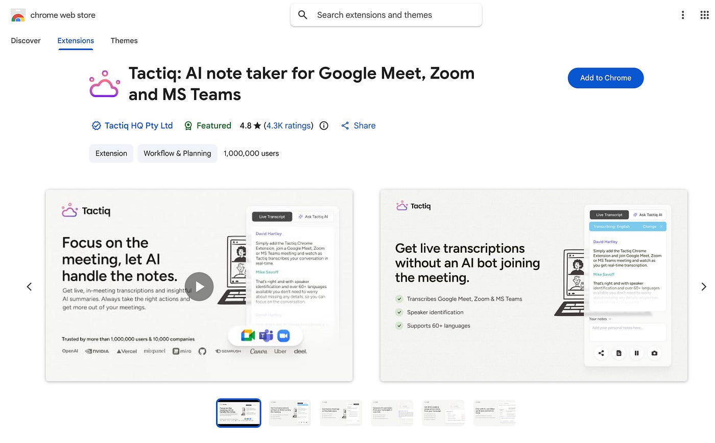 TacTiq’s chrome extension TacTiq’s chrome extension