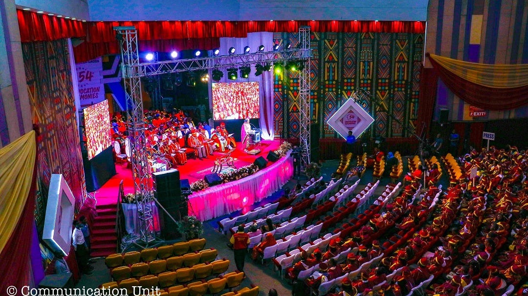 J.F. Ajayi auditiorium filled with students and dignitaries