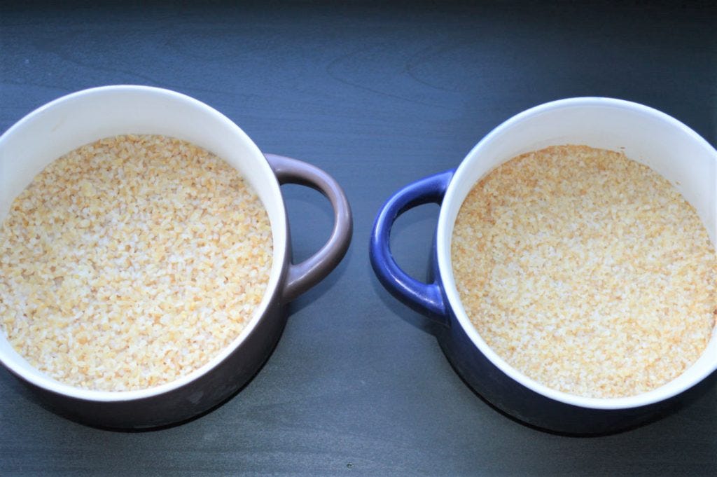 Soaked bulgur #1 #2