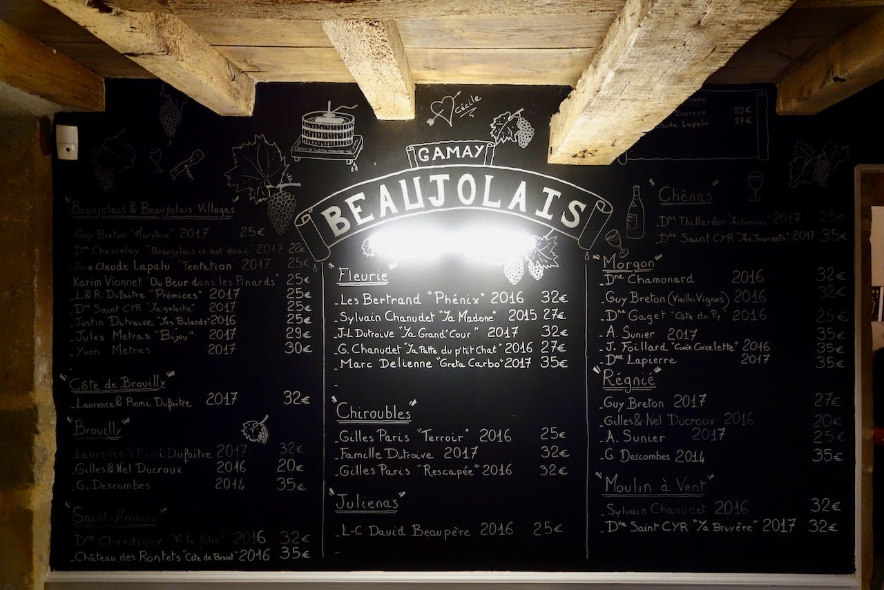 le port de by chez cecile ducroux grieges restaurant wine list