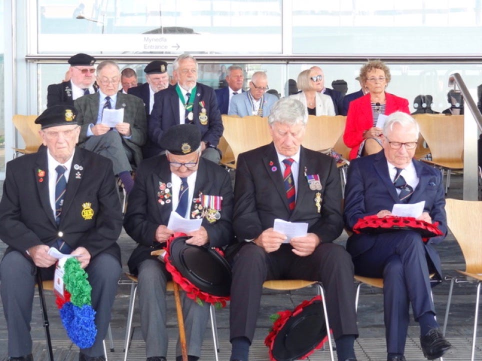 JOE NEWTON  NEWPORT MNA BRANCH,  JOE NORTON CHAIRMAN BARRY BRANCH, PETER WILSON TRBL, LORD DAFYDD ELIS-THOMS , PATRON MNA (WALES)