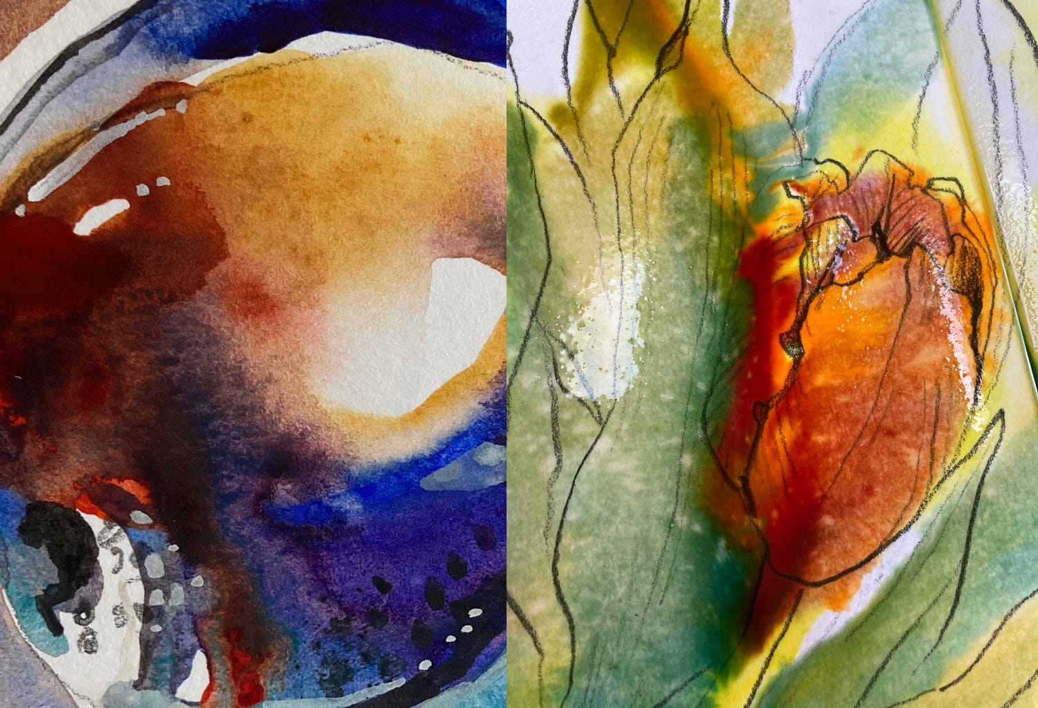 Complementary Color Abstract Paintings