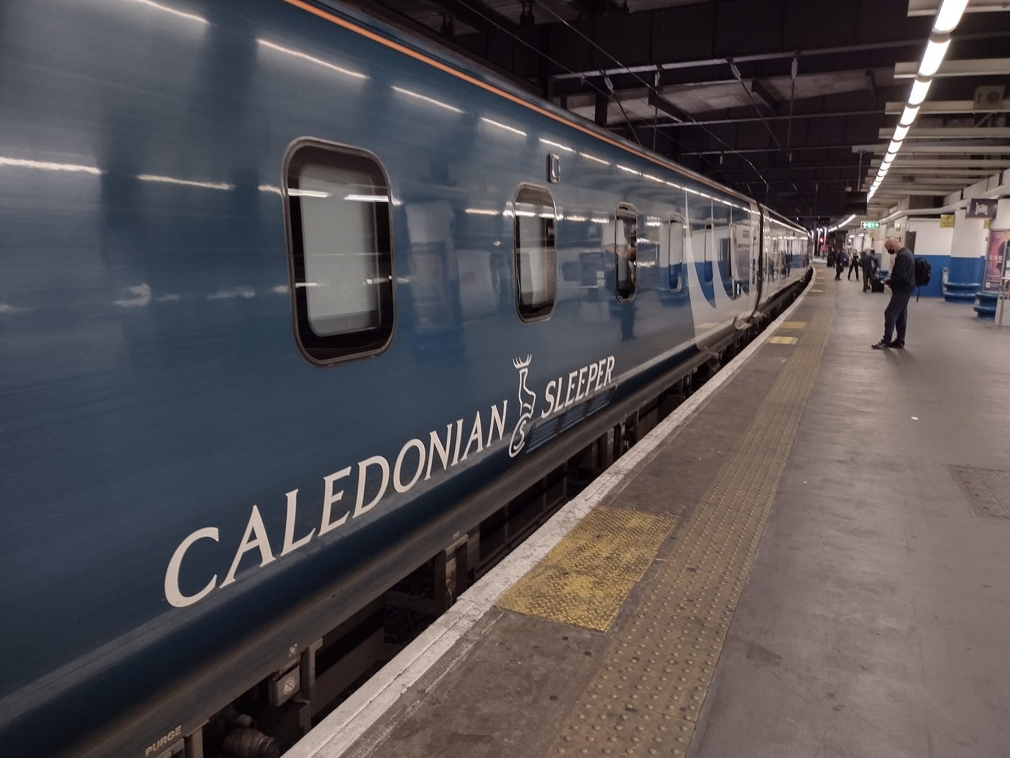 The Caledonian Sleeper train at London Euston