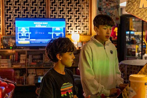 Gamers enjoying themselves at Maniac's Mansion