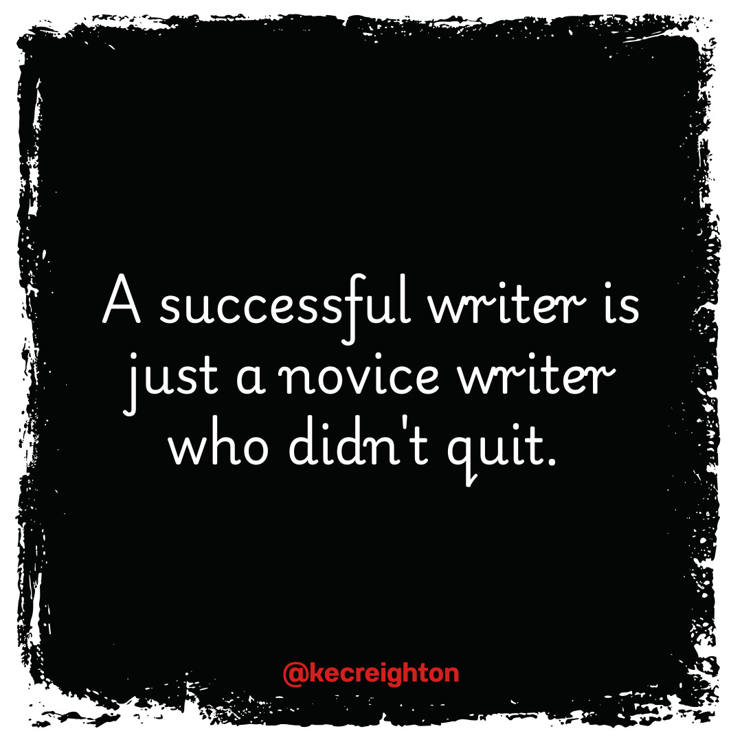 A successful writer is just a novice writer who didn't quit. 