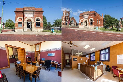 A bank, an office, and church.