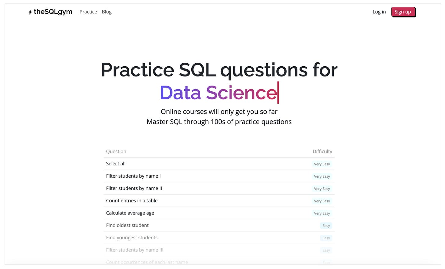 Screenshot of the-sql-gym.com Screenshot of the-sql-gym.com