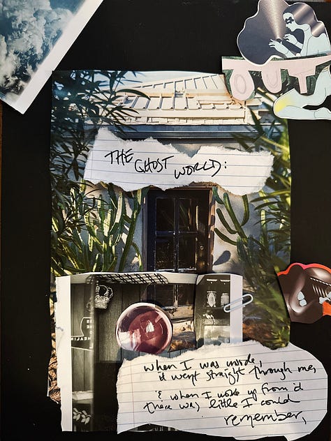collage essay with words & images depicting a blackout experience, quoting Karl Ove Knausgaard