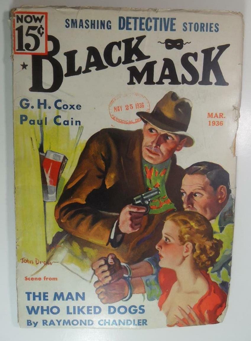 BLACK MASK PULP MAGAZINE MARCH 1936 RAYMOND CHANDLER FAREWELL MY LOVELY - Picture 1 of 9