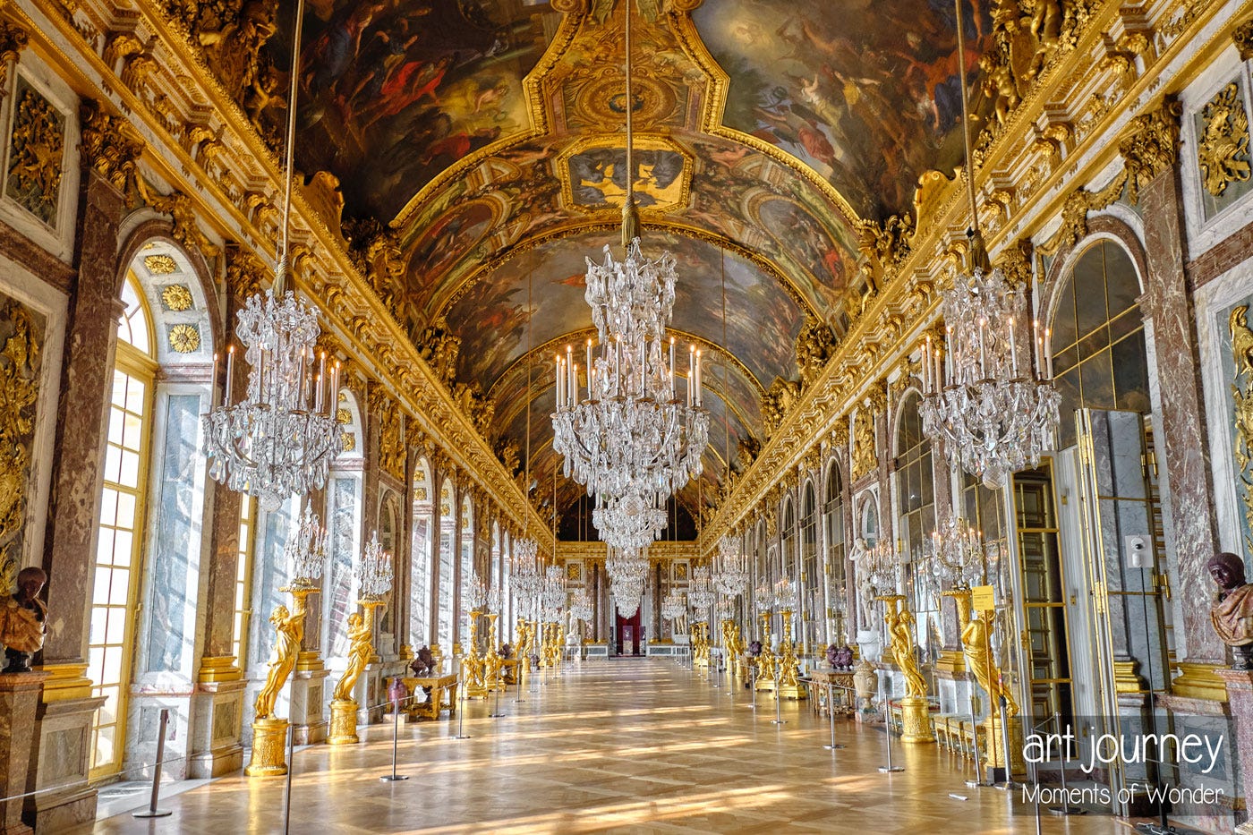 Empty Hall of Mirrors Versailles