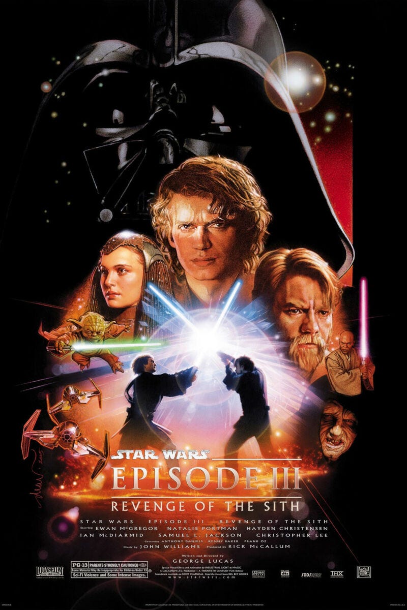 REVENGE OF THE SITH EP3 STAR WARS MOVIE ORIGINAL CINEMA PRINT PREMIUM POSTER