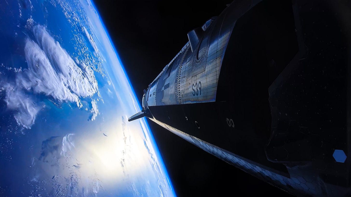 The Starship upper stage during its latest flight test.