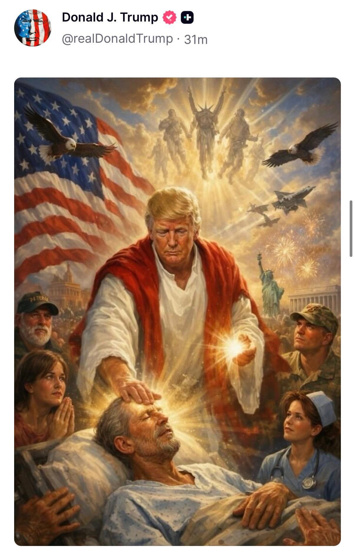 May be an image of text that says 'Donald J. Trump @realDonaldTrump 31m' May be an image of text that says 'Donald J. Trump @realDonaldTrump 31m'