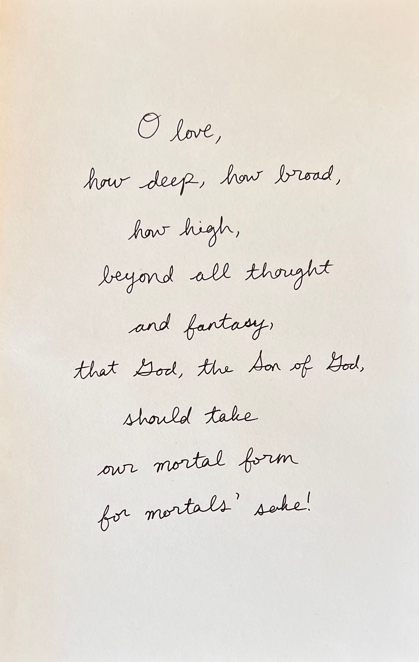 Stanza 1 of the hymn, “O Love, How Deep”