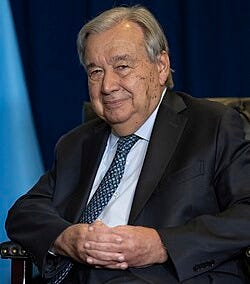 Head shot of Guterres slightly smiling