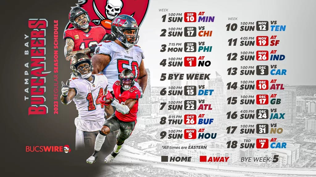 Calendario Tampa Bay Buccaneers 2023