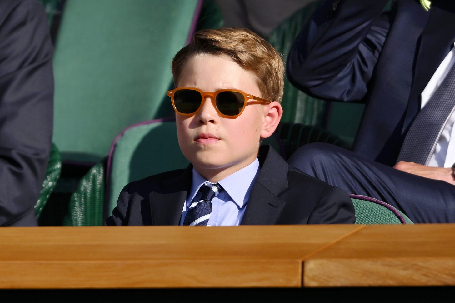 Prince George wearing sunglasses at Wimbledon