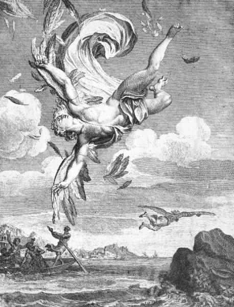 1731 Copper Engraving Print: The Fall of Icarus. Art Prints ... 1731 Copper Engraving Print: The Fall of Icarus. Art Prints ...