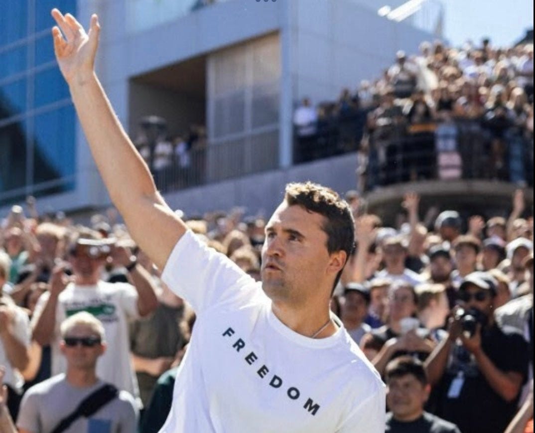 Charlie Kirk at TPUSA Event — September 10, 2025. Charlie Kirk photographed at a Turning Point USA event just minutes before his assassination.