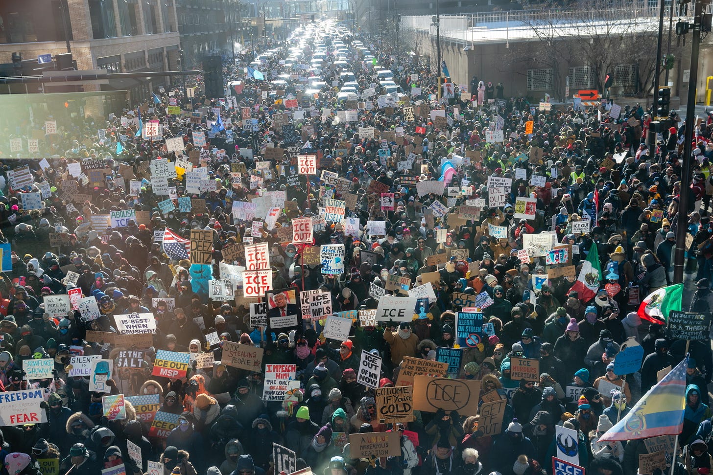 Downtown Minneapolis demonstration January 23, 2026