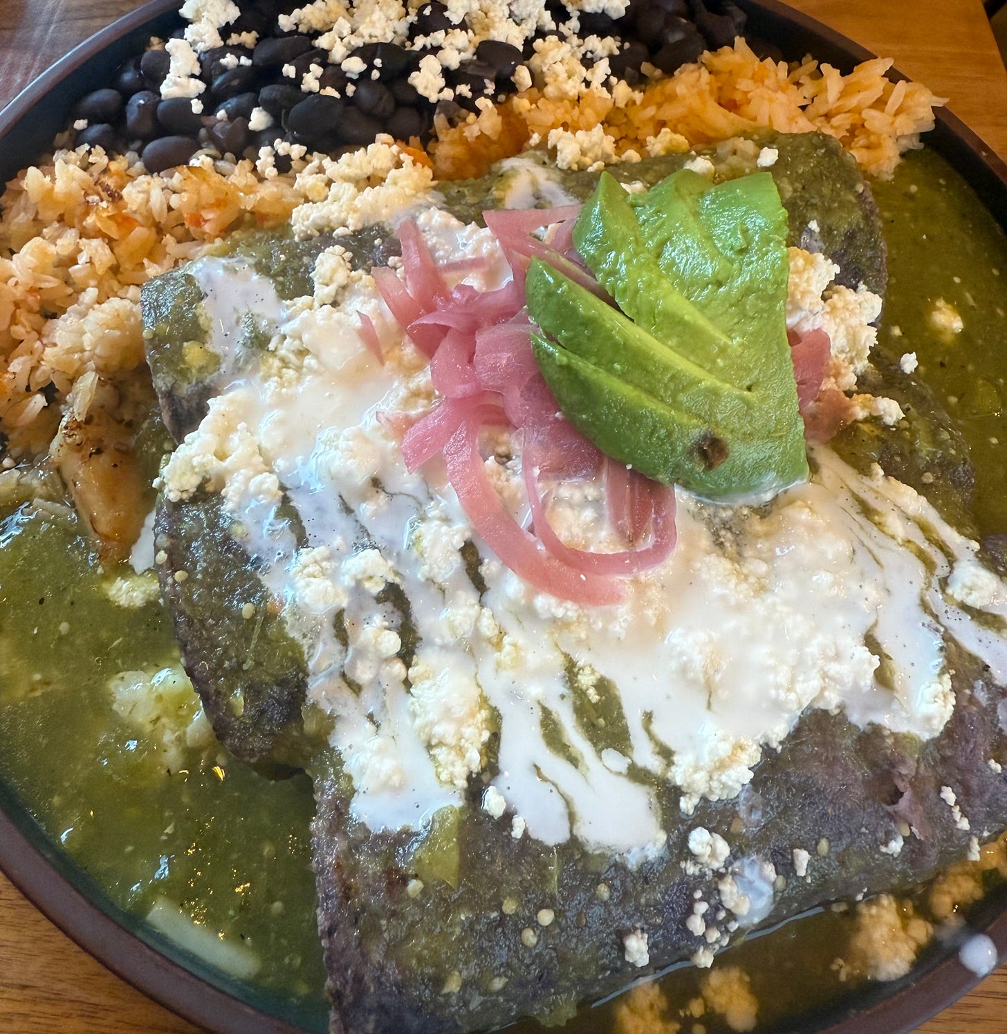 contento cafe - shrimp enchiladas