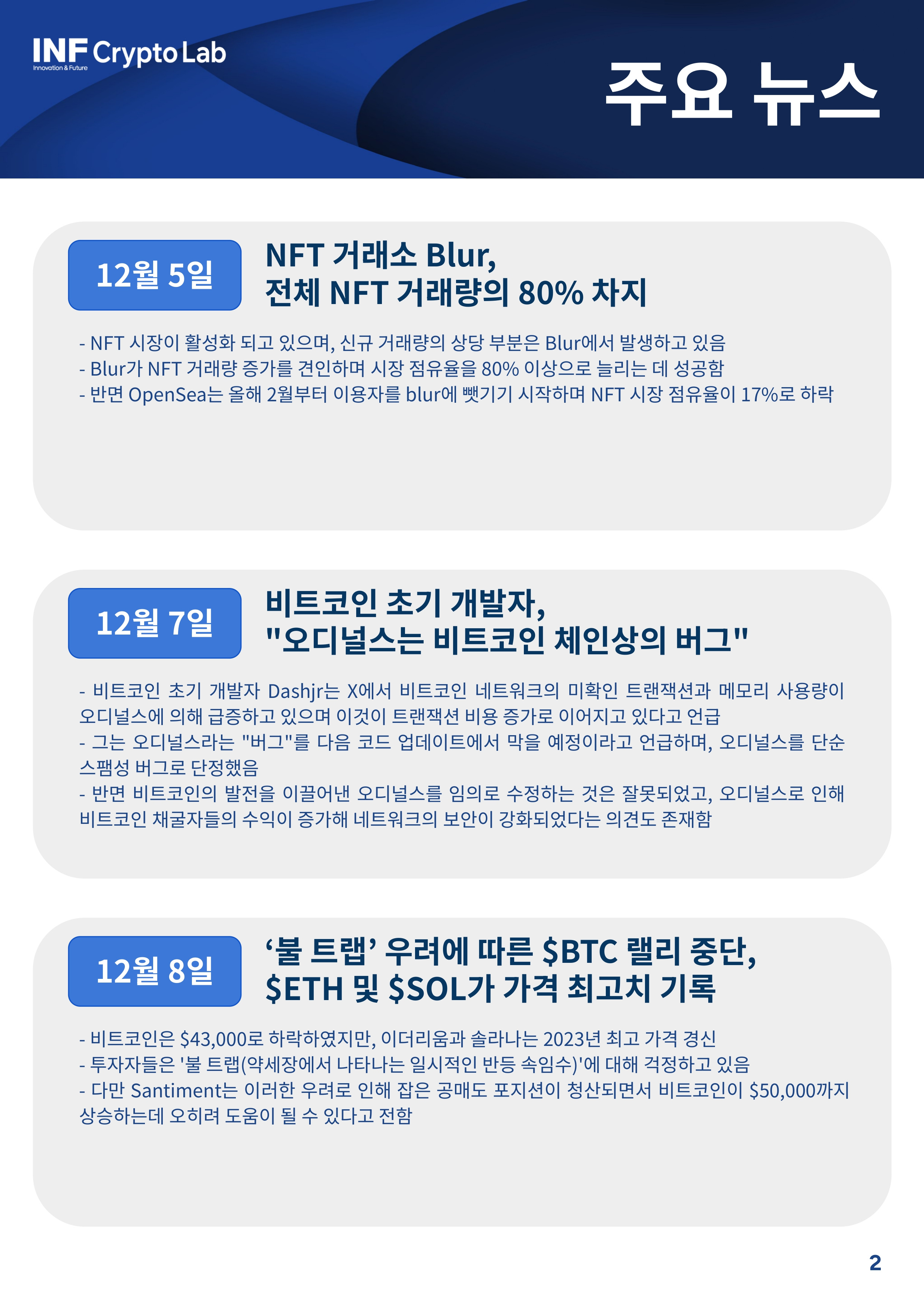 2023 DEC WK.2 비트코인 불트랩 우려? - by INF CryptoLab