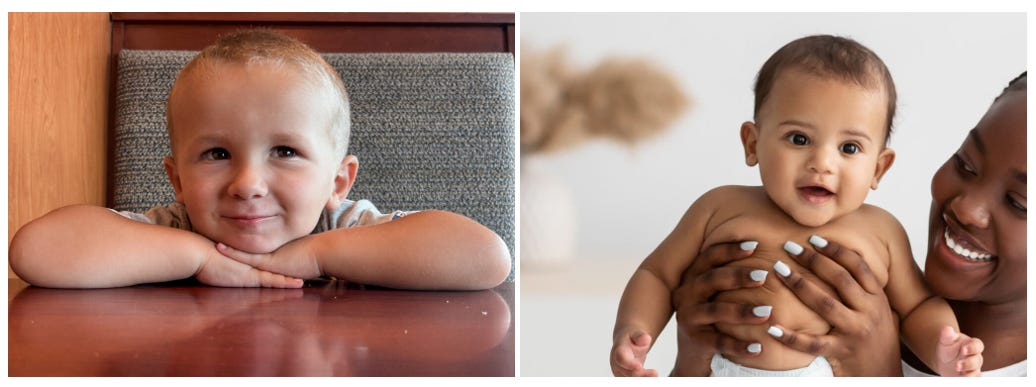 A collage of a baby and a baby

AI-generated content may be incorrect.