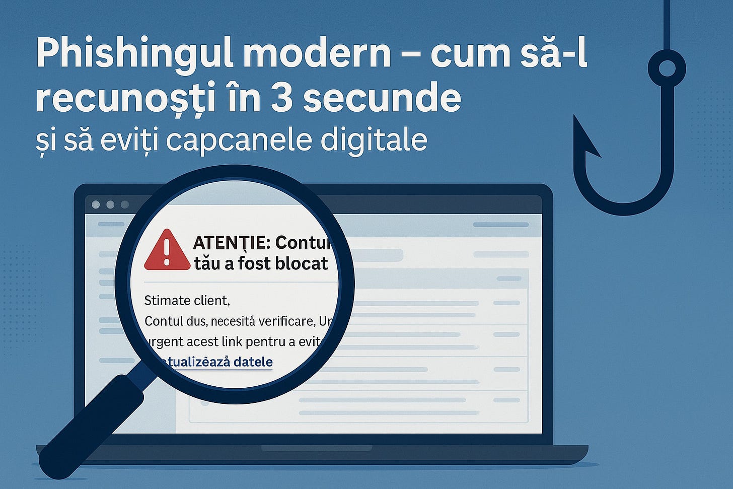 Grafică pentru securitate digitală: Phishingul modern – cum să-l recunoști în 3 secunde și să eviți capcanele digitale