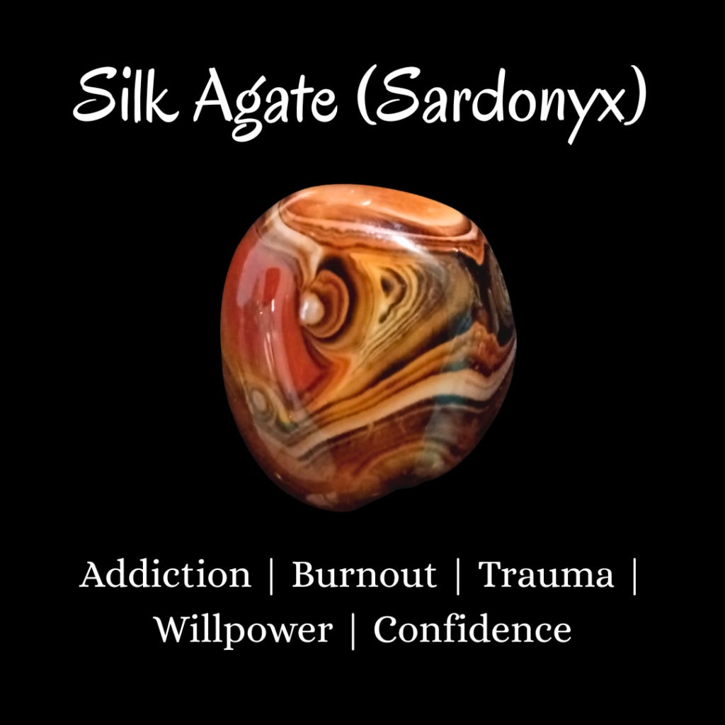 Silk Agate HEALING CRYSTAL PROPERTIES, Addiction | Burnout | Trauma | Willpower | Confidence