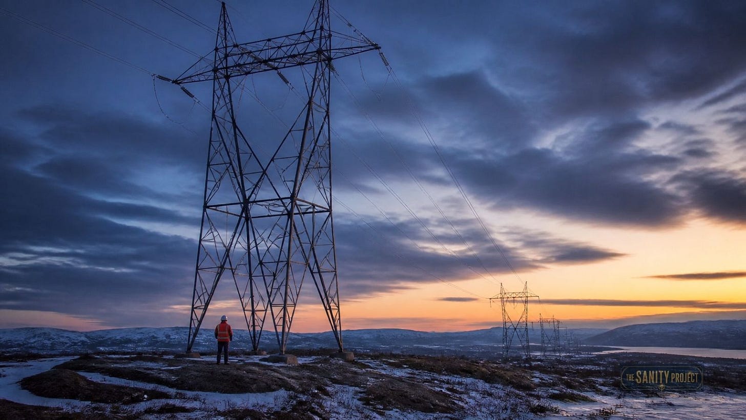 Transmission towers symbolizing Mark Carney’s climate policies on electrification Transmission towers symbolizing Mark Carney’s climate policies on electrification