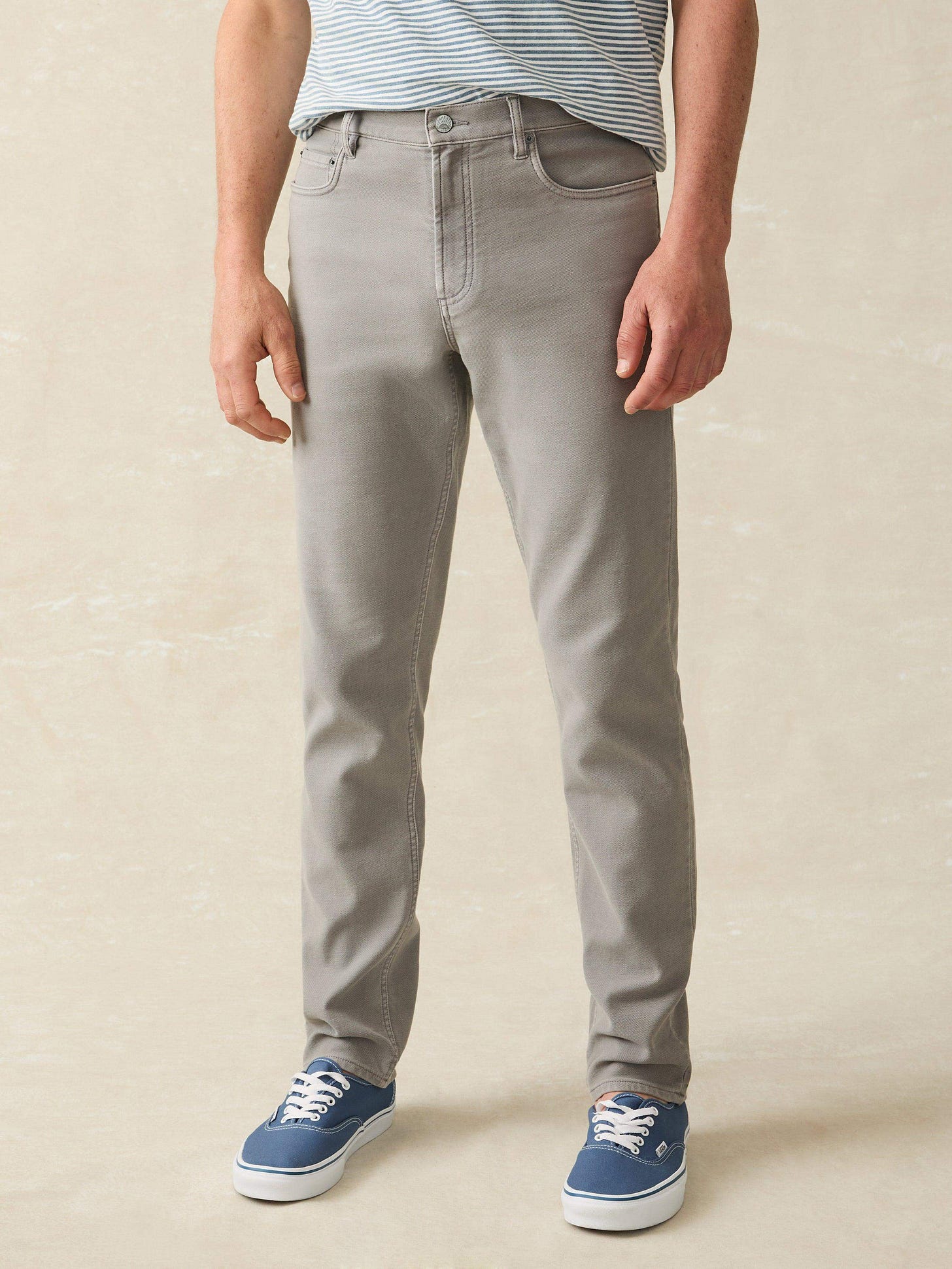 Stretch Terry 5-Pocket Athletic Fit Pant - Iron large view 1