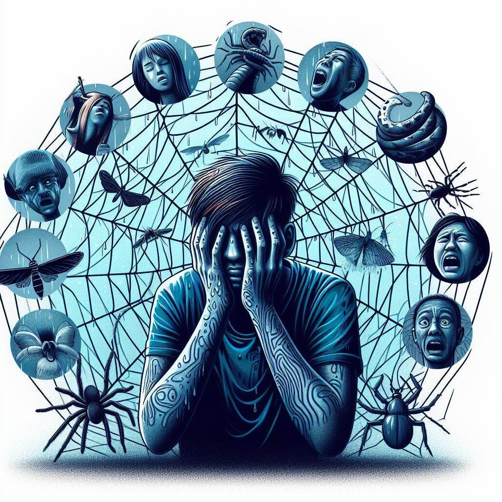 a person suffering from various phobias