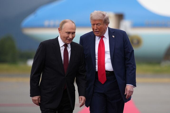 U.S. President Trump And Russian  President Putin Meet On War In Ukraine At U.S. Air Base In Alaska