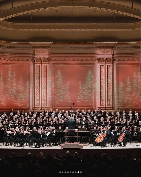Photos on stage and back stage at Carneigie Hall