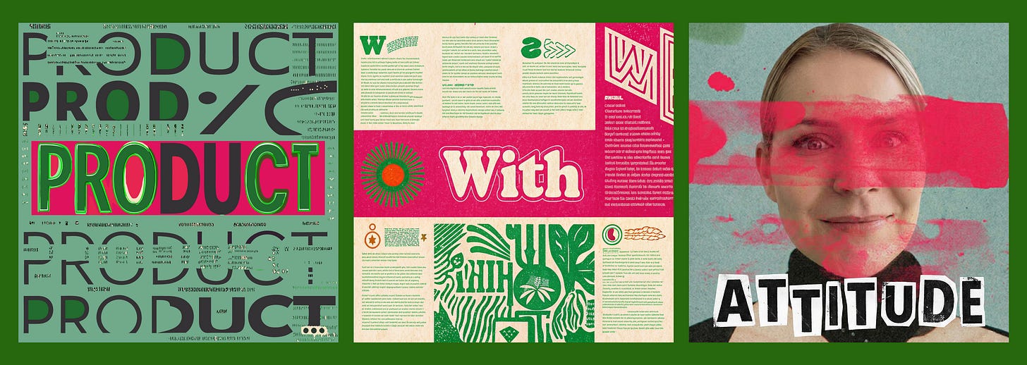 Hero banner for Product with Attitude by Karo Zieminski, showcasing experimental editorial typography, print-inspired layouts, and a defiant portrait aesthetic that signals independent product thinking, AI critique, and builder-led culture. Hero banner for Product with Attitude by Karo Zieminski, showcasing experimental editorial typography, print-inspired layouts, and a defiant portrait aesthetic that signals independent product thinking, AI critique, and builder-led culture.