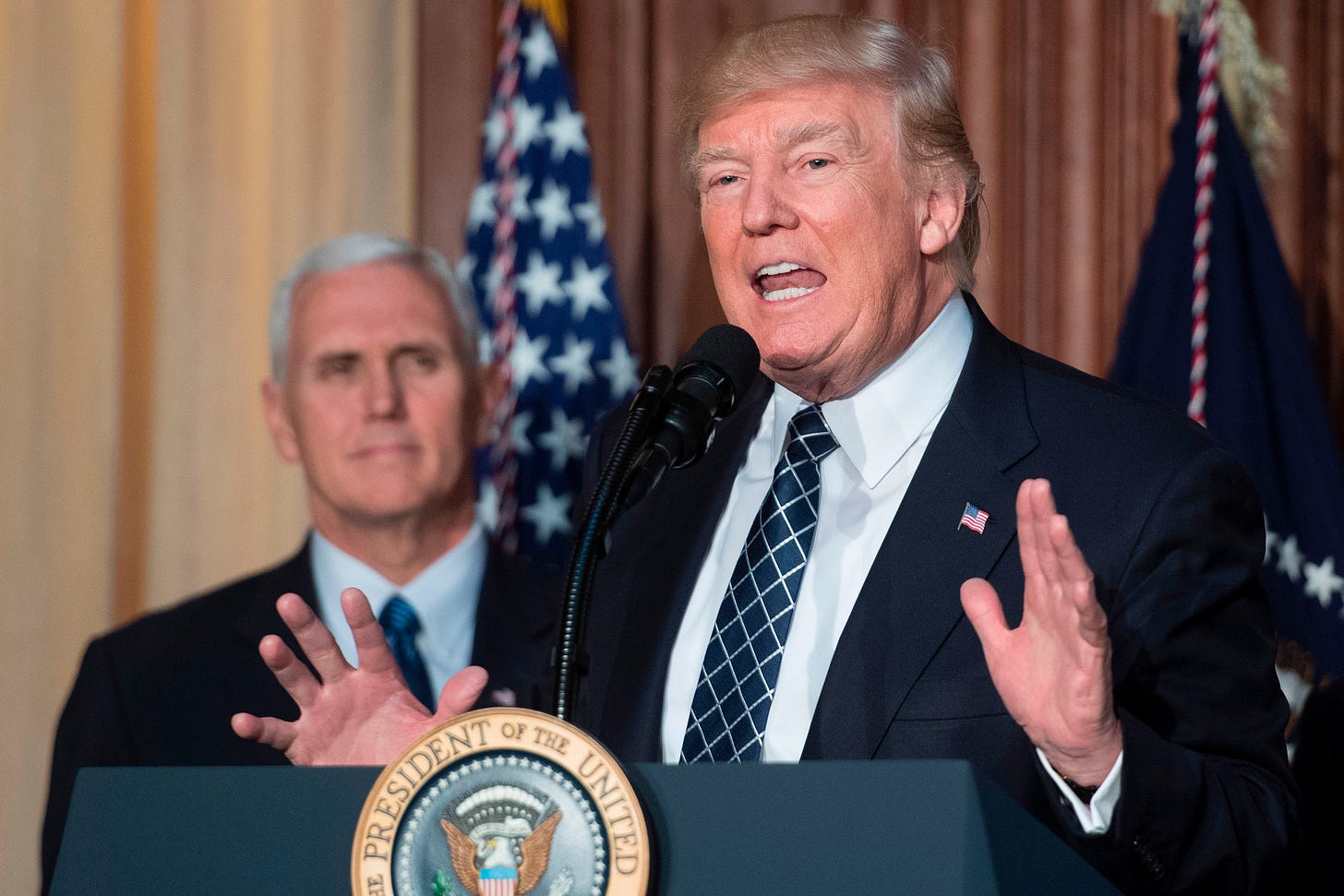 Donald Trump and Mike Pence. Donald Trump and Mike Pence.