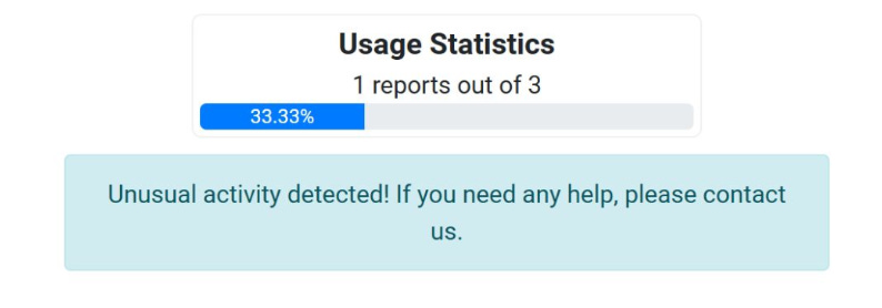 Note the error info box