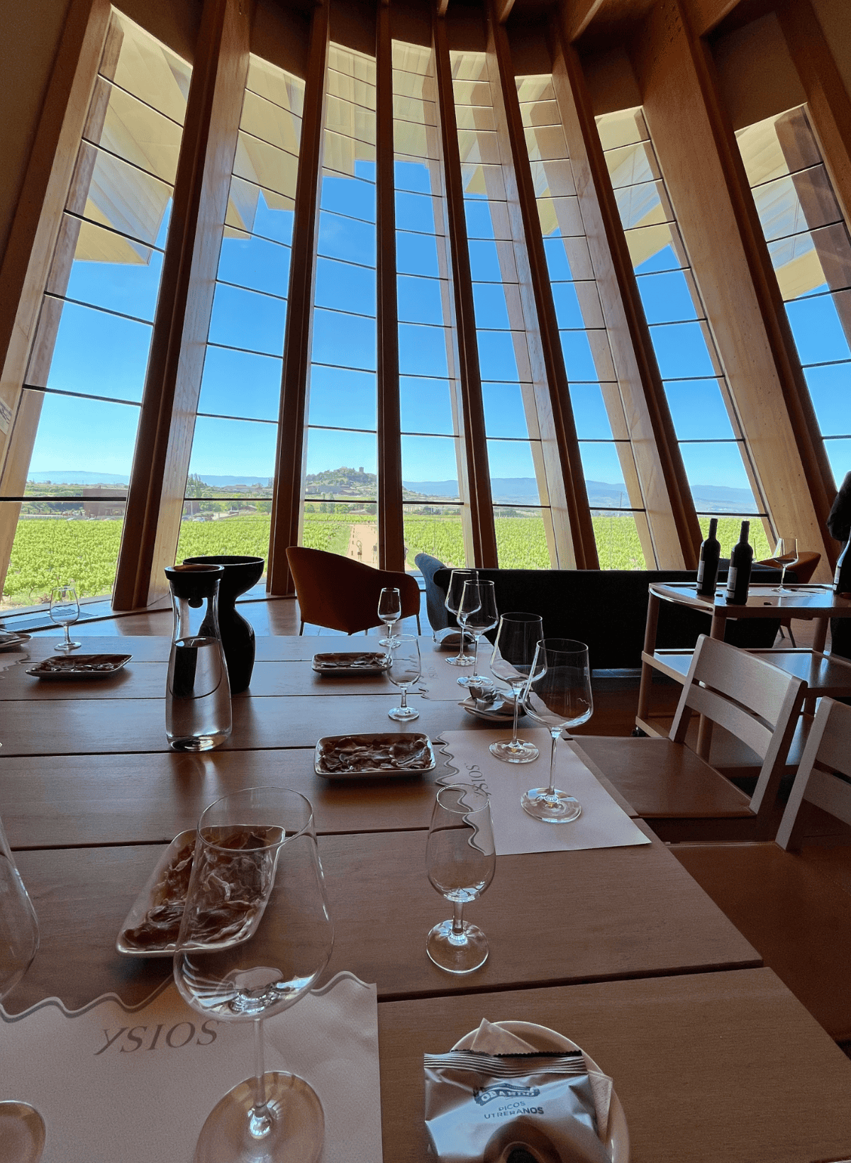 Tasting room at Ysios winery in Spain Tasting room at Ysios winery in Spain