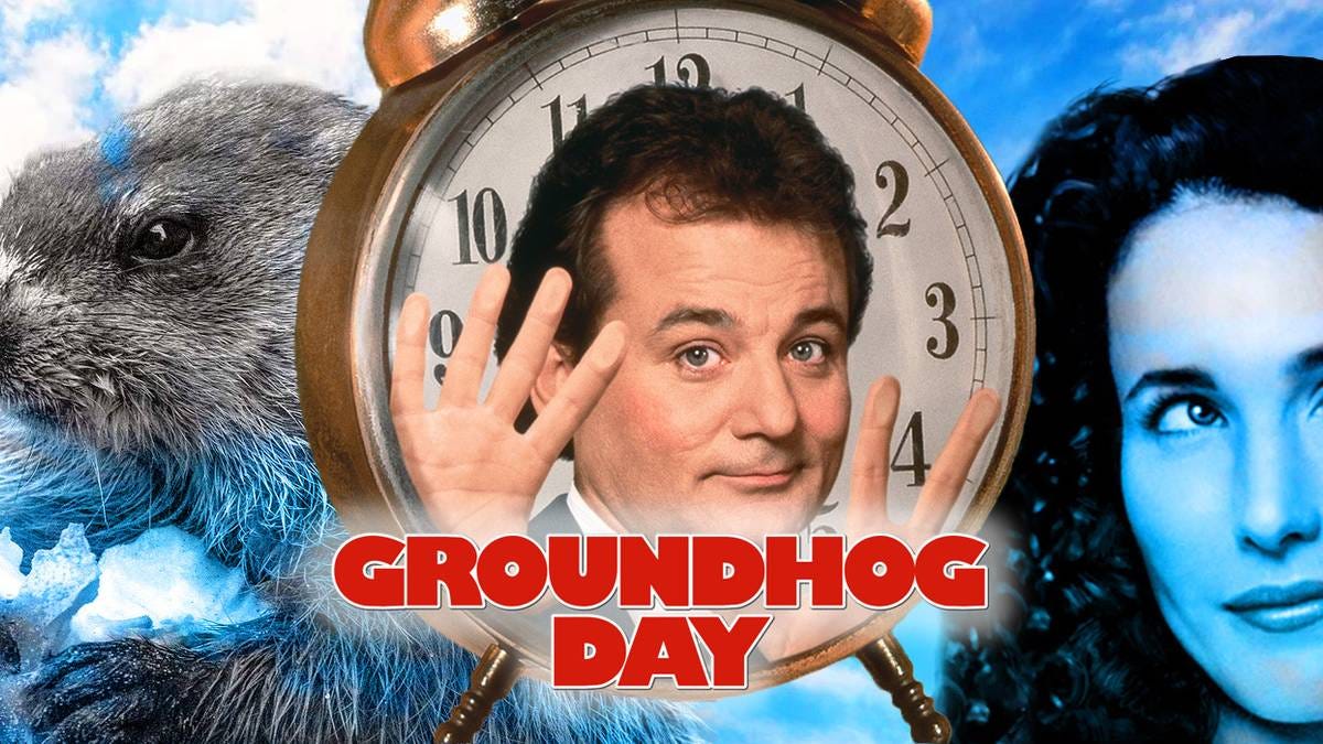 Poster for 'Groundhog Day' with Bill Murray and Andie MacDowell