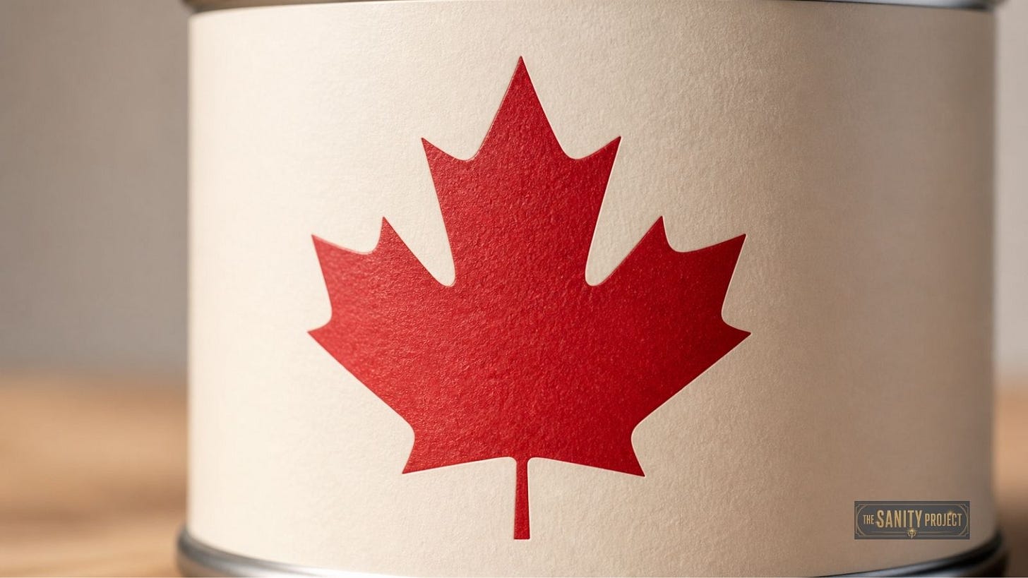 A maple leaf label icon representing a Product of Canada claim on food packaging. A maple leaf label icon representing a Product of Canada claim on food packaging.