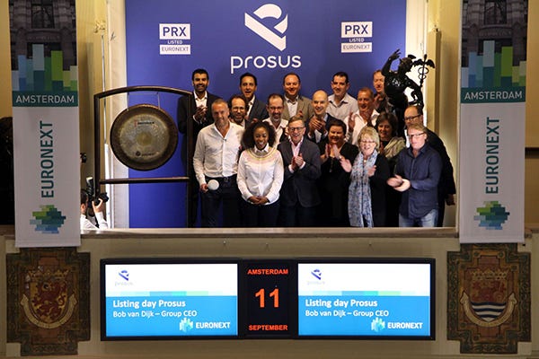 Internet company Prosus listed on Amsterdam exchange