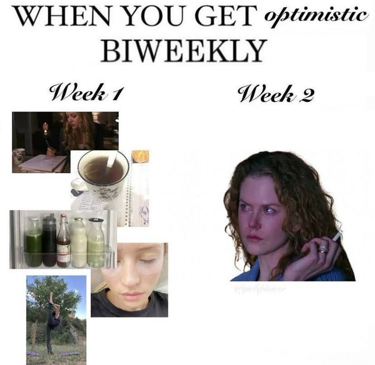 This may contain: a poster with pictures of people and words that say, when you get biewily week 1 week 3